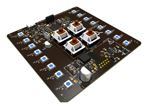 RP PoE Hub, isometric 3D render from the KiCad model